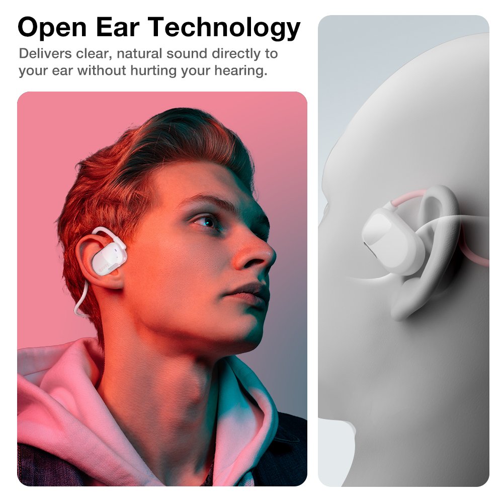 Purity Air Open Ear Headphones - Chalk Pink / White