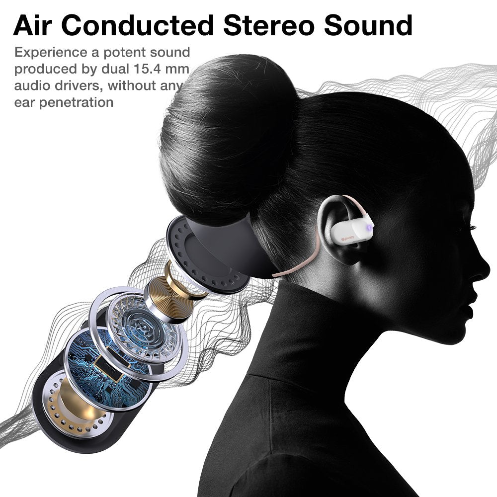 Purity Air Open Ear Headphones - Chalk Pink / White
