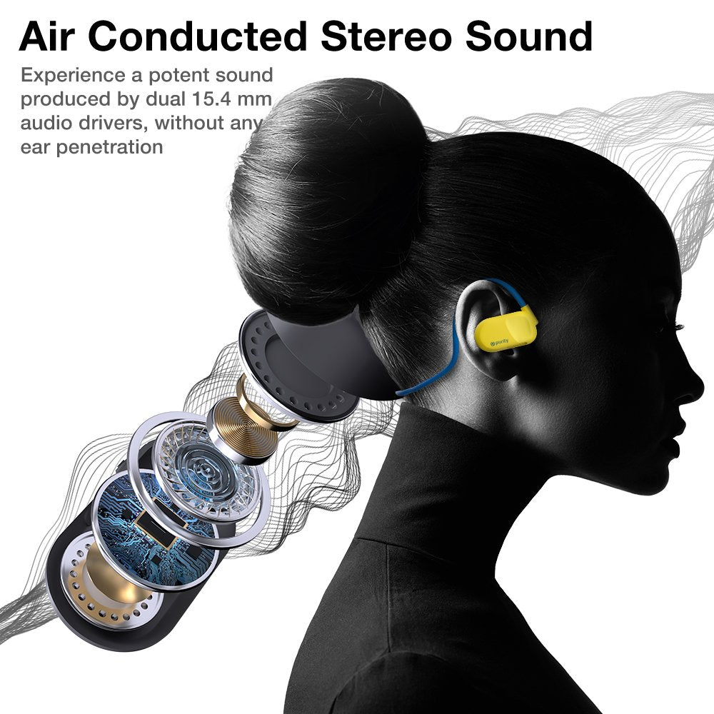 Purity Air Open Ear Headphones - Yellow/Blue